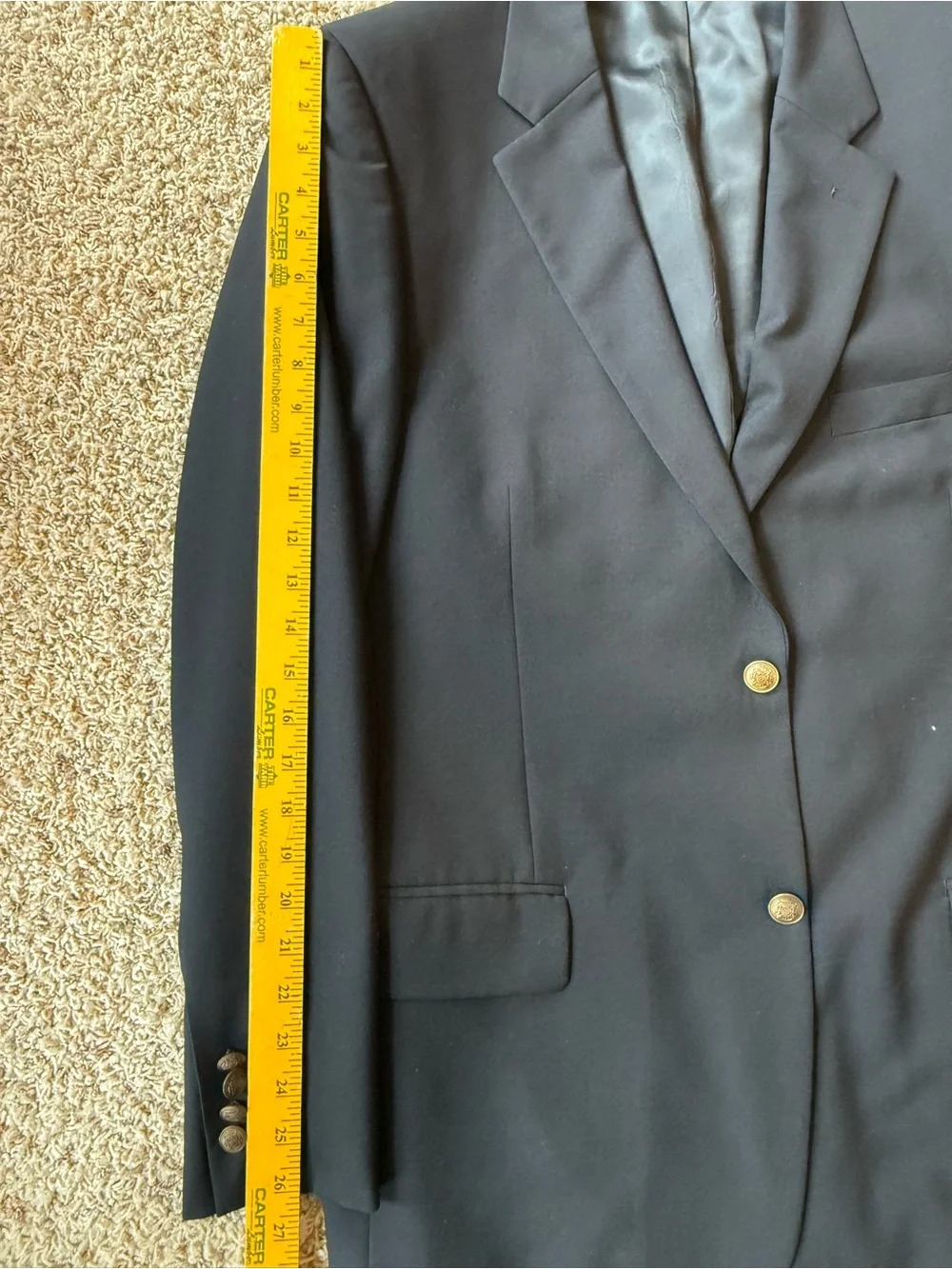 Club Room Charter Club Sport Coat 42L Tall Navy Blue Wool Blazer